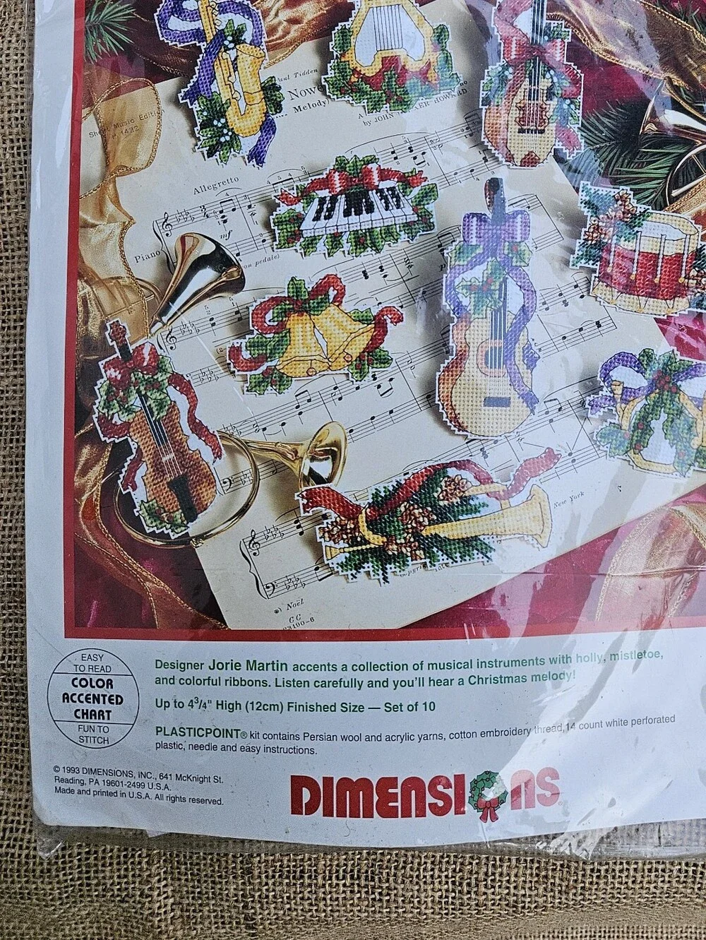 Musical Instruments Ornaments Kit Sealed Vintage Christmas Craft Supply